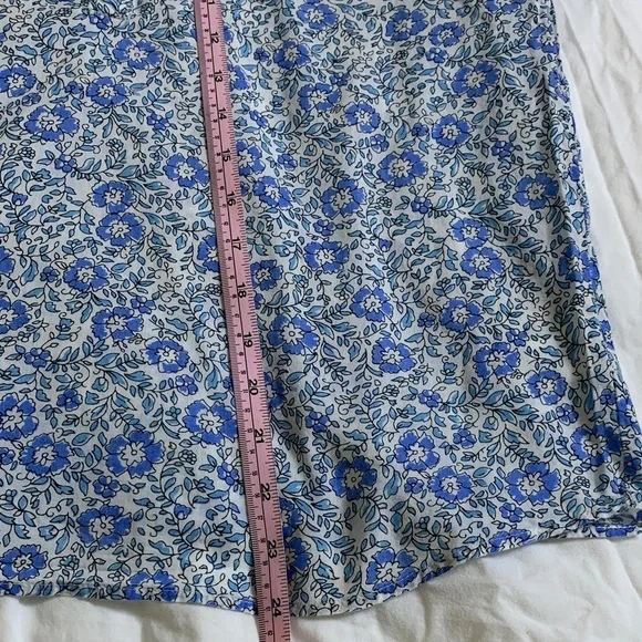 Anthropologie Saison de la Fleur Women’s Blue Floral Organic Cotton Top Chic S - Picture 10 of 11